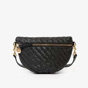 Clare V. Petite Fanny Black Woven Zig-Zag NWT